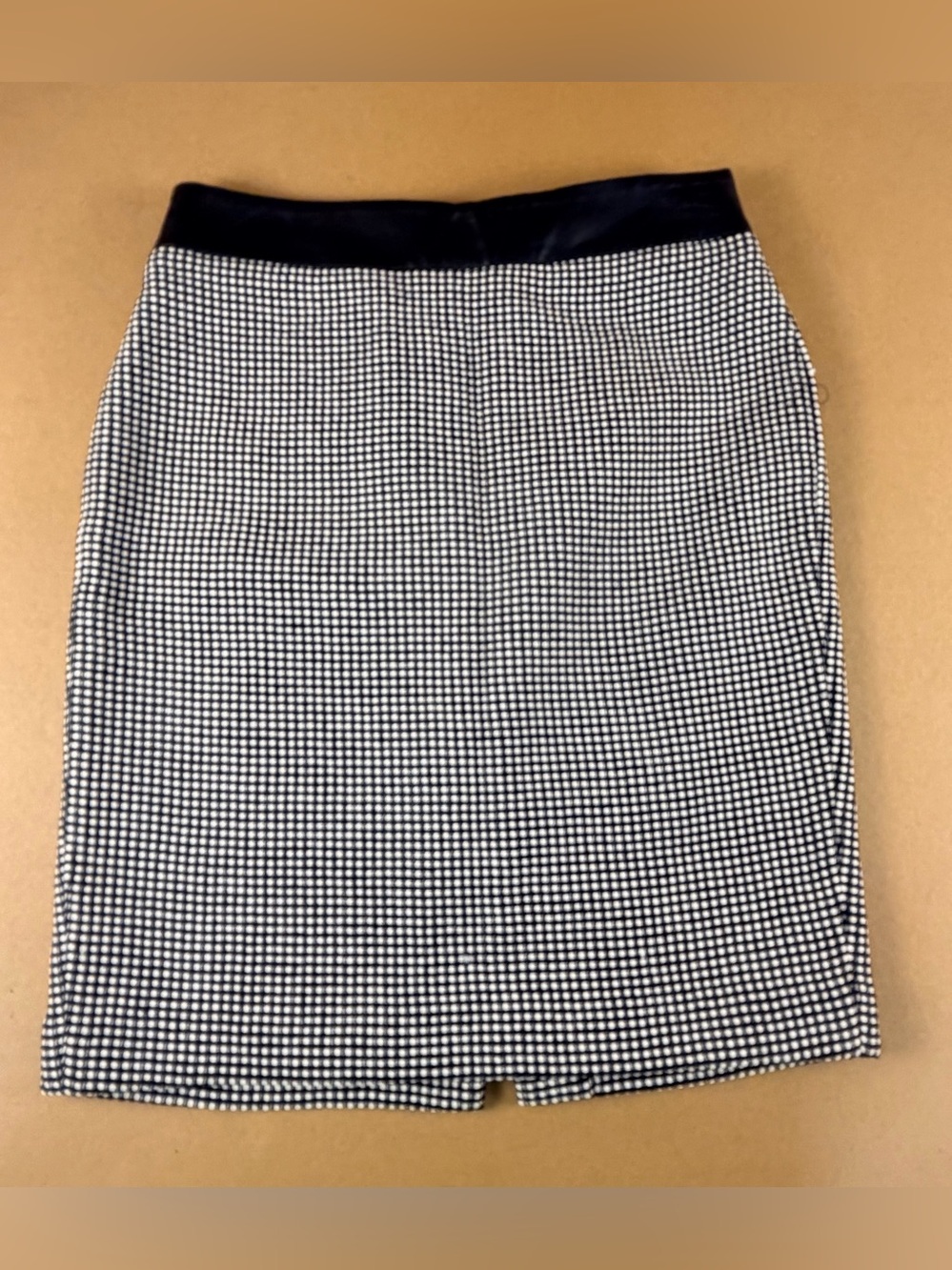 Ann Taylor Womens Tweed Pencil Skirt Knee Length Faux Leather Waist Band Size 6